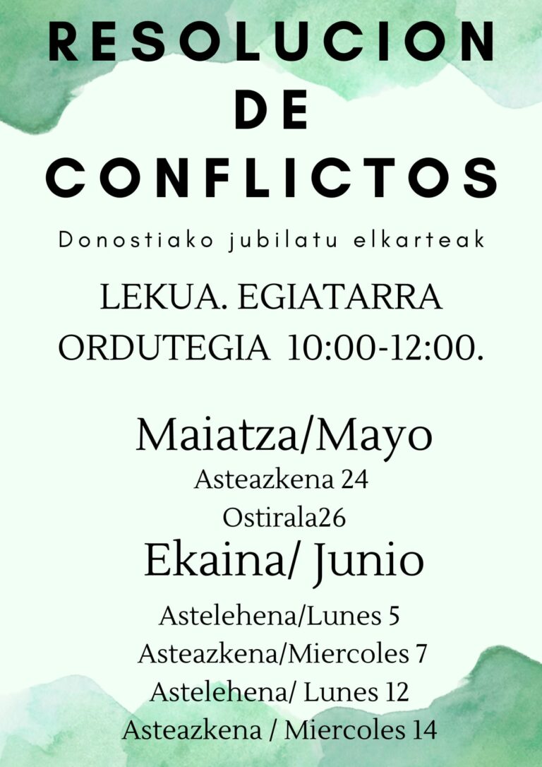 TALLER CONVIVENCIA Y RESOLUCIÓN DE CONFLICTOS Helduak Adi